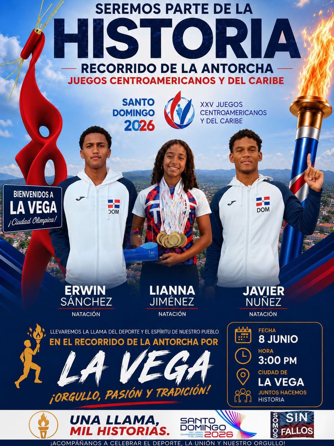 La Vega declara día de regocijo municipal por llegada de la Antorcha de los Juegos Centroamericanos y del Caribe Santo Domingo 2026